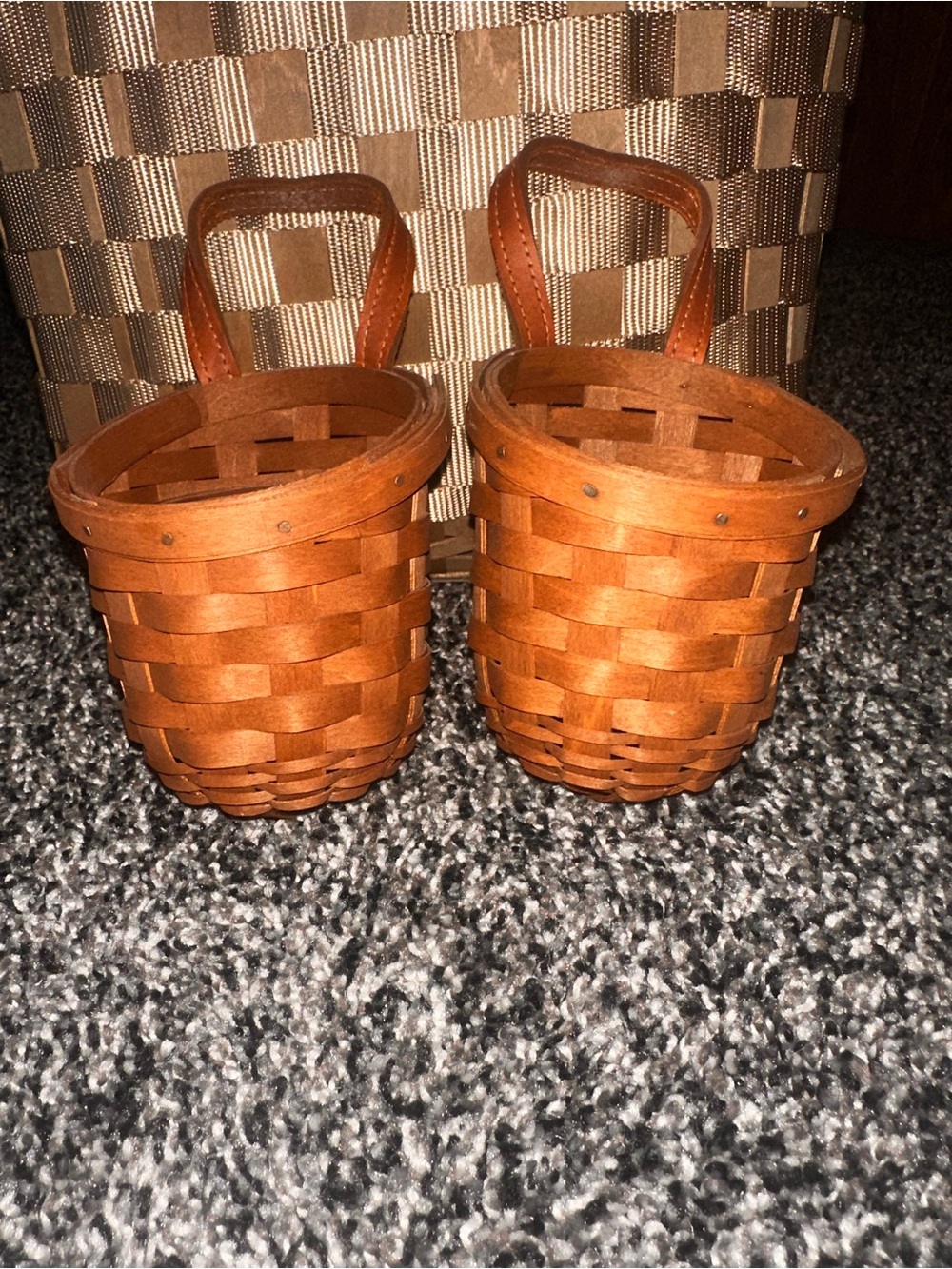 Longaberger Mini Hanging Baskets - Set of 2